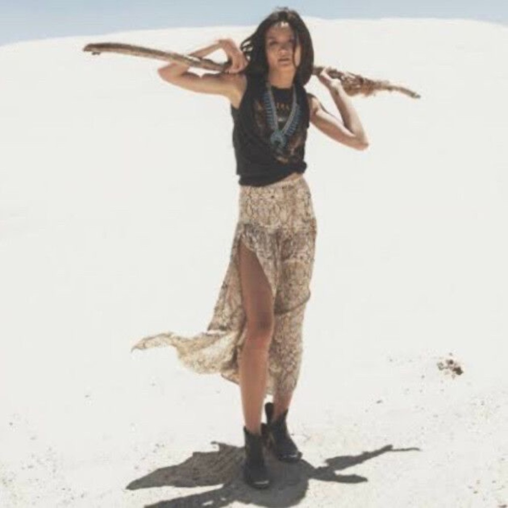 Spell and the Gypsy Aloha Python Maxi Split Skirt Vintage